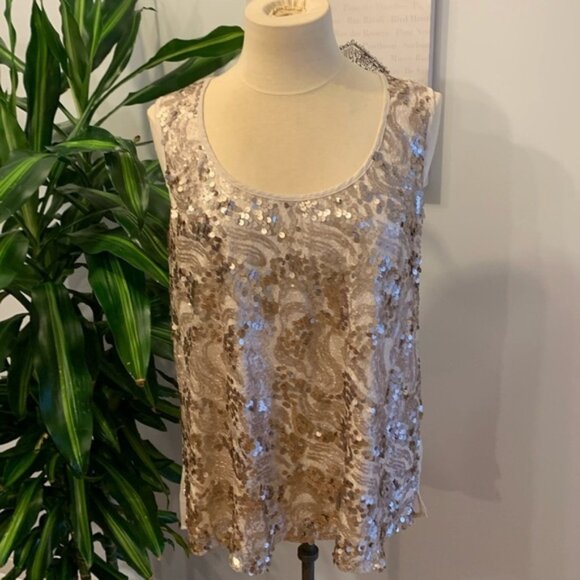 Reitmans Cream Sequined Tank - Picture 1 of 9